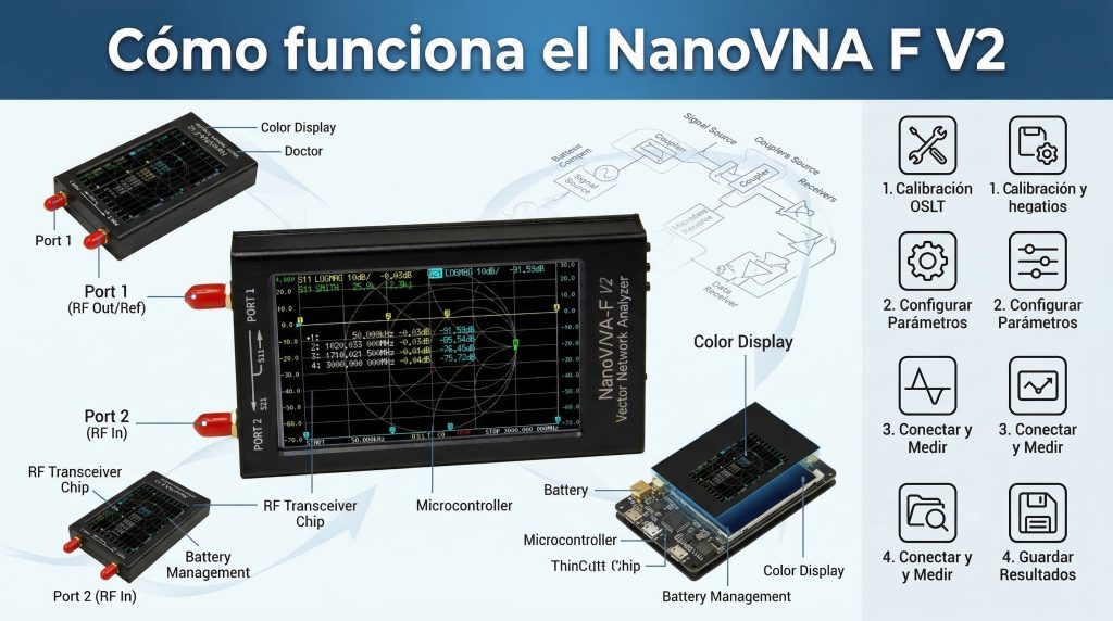 Cómo funciona el NanoVNA F V2: guía completa para radioaficionados