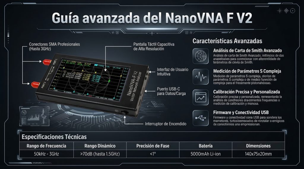 Guía avanzada del NanoVNA F V2: mediciones precisas para radioaficionados