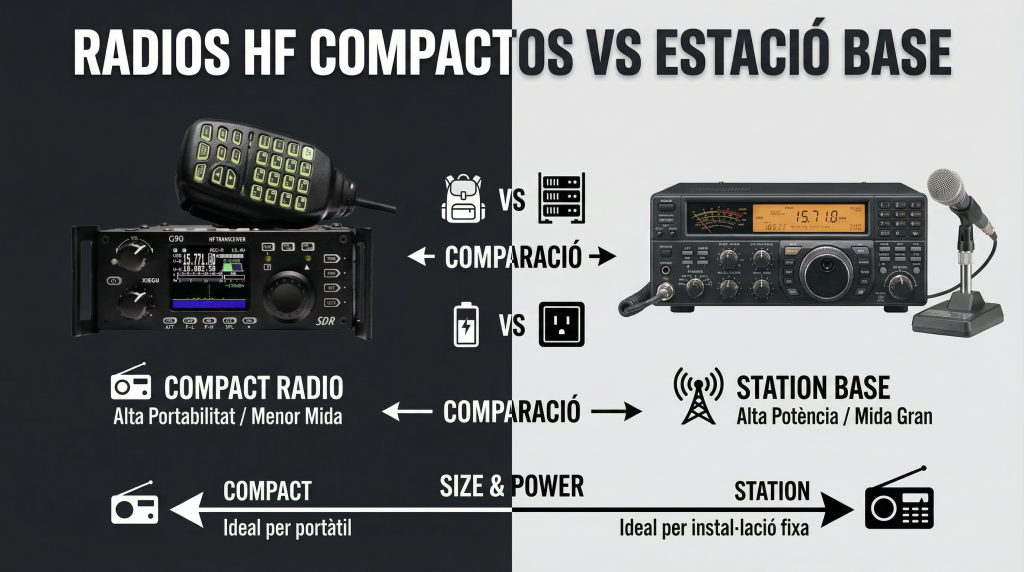 Radios HF compactos: ventajas y limitaciones frente a estaciones base